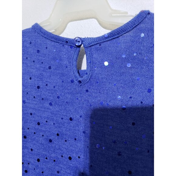 Kidgets blue, long sleeve, sparkly, peplum top with a bow, size 3T - Picture 6 of 6